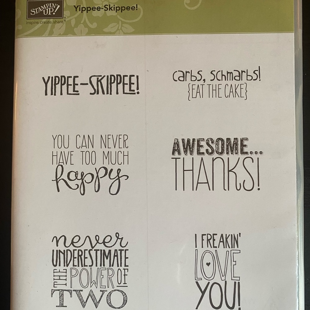 Yippee-Skipee wood mounted Stamp set